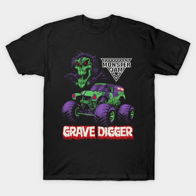 Monster Jam Grave Digger Monster Truck T-Shirt by LSanchezArt